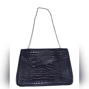 LoShi Black bag should Chain Gold leather Shiny
